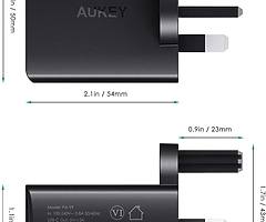 AUKEY USB C Wall Charger Dual Port USB A 5V 2.1A + USB C 5V 3A Mains Charger for iPhone X / 8 / 8 Pl - Image 4/7