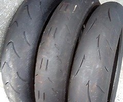 Three front tyres