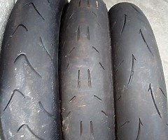 Three front tyres