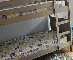 Oliver Grey or White Single Bunk Bed + Mattresses + Free Delivery