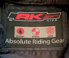 Large RK Sports winter motorbike jacket.