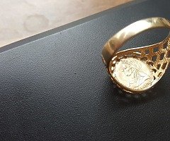 Gold ring 1949 Sovereign 22ct