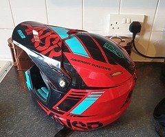 Motorcross suit and helmet