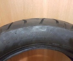 Rear motorcycle tyre.