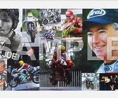 JOEY DUNLOP PHOTOGRAPHIC PANORAMIC PRINT - White Border - Isle of Man TT Ulster Grand Prix NW 200