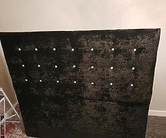 Black velvet king-size headboard