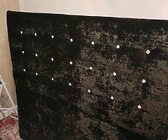 Black velvet king-size headboard