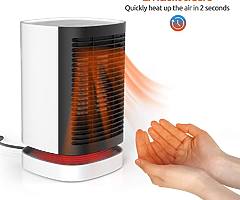 950W Ceramic Fan heater, Oscillating Electric Personal Space Heaters with Portable handle, Tip-Over - Image 7/7