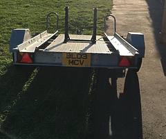 3 bike galvanised trailer with risk racing lock&load