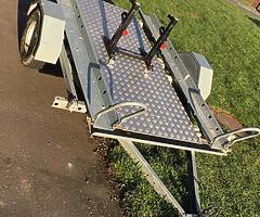 3 bike galvanised trailer with risk racing lock&load