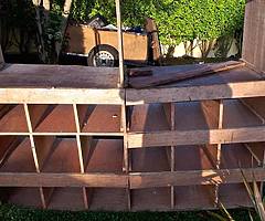 Good solid van shelving and chrome roof bars for a ford transit