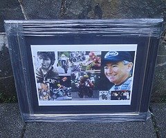 JOEY DUNLOP FRAMED HONDA POSTER PRINT - White Border - Isle of Man TT Ulster Grand Prix NW 200