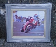 PHILLIP McCALLEN - Silver Framed & Mount Photo Isle of Man TT NW200 Ulster Grand Prix Joey Dunlo