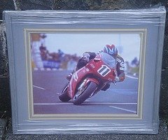 PHILLIP McCALLEN - Silver Framed & Mount Photo Isle of Man TT NW200 Ulster Grand Prix Joey Dunlo