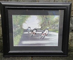 Ulster Grand Prix 1967 Professionally Framed - Jim Blanchard 94' Print - Isle of Man TT Joey Dunlop