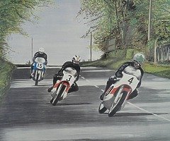 Ulster Grand Prix 1967 Professionally Framed - Jim Blanchard 94' Print - Isle of Man TT Joey Dunlop