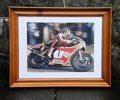 TOM HERRON Framed Photo NW200 Ulster Grand Prix Isle Of Man TT Joey Dunlop Motorcycling