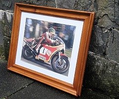 TOM HERRON Framed Photo NW200 Ulster Grand Prix Isle Of Man TT Joey Dunlop Motorcycling