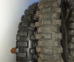 Two good 12" tyres and two good 16" tyres 10er each part worns