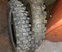 Two good 12" tyres and two good 16" tyres 10er each part worns