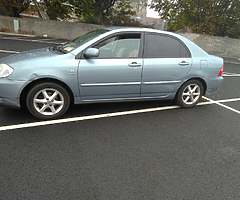 Toyota corolla-2004,150ml,1,4 petrol,manual,Nct,Tax