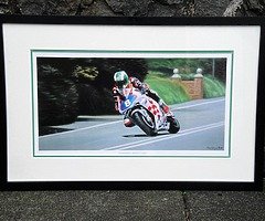 RICHARD BRITTON by "ROD ORGAN" Framed Print Isle of Man TT Ulster Grand Prix NW200 BSB Joey Dunlop - Image 6/6