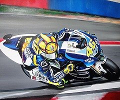 VALENTINO ROSSI - Large Framed Painting Isle of Man TT MotoGP Joey Dunlop WSB BSB ROSSI UGP NW200