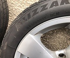 5x120 Genuine Bmw 17 inch alloys 4 good tyres, fits renault traffic etc...