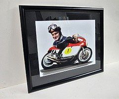 MIKE HAILWOOD Framed Photo - Motorcycle Racing Isle of Man TT Joey Dunlop Ulster Grand Prix NW200