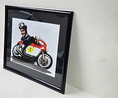 MIKE HAILWOOD Framed Photo - Motorcycle Racing Isle of Man TT Joey Dunlop Ulster Grand Prix NW200