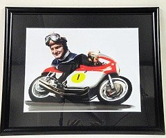 MIKE HAILWOOD Framed Photo - Motorcycle Racing Isle of Man TT Joey Dunlop Ulster Grand Prix NW200