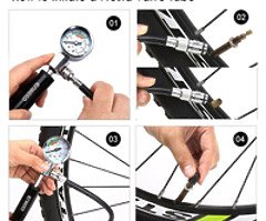 ike Tyre Repair Kit with Mini Bike Pump with High Pressure Gauge 210 PSI,16-in-1 Bicycle Repair Tool - Image 5/10
