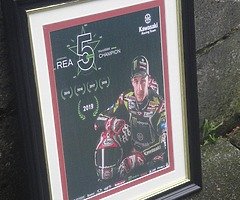 Jonathan REA "5 in a Row" World SBK CHAMPION Framed A4 Print WSB MOTOgp Isle of Man TT Joey Dunlop