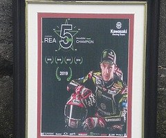 Jonathan REA "5 in a Row" World SBK CHAMPION Framed A4 Print WSB MOTOgp Isle of Man TT Joey Dunlop