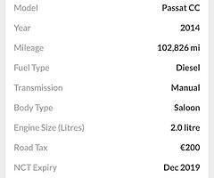 2014 VW CC Finance this car from €44 P/W - Image 9/9