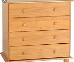 Four drawer pine chest of drawers