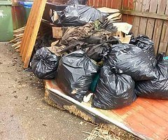 Rubbish Collection skip bags black bags shed