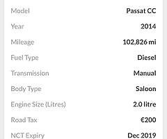 2014 VW CC Finance this car from €44 P/W - Image 9/9