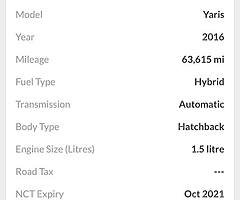 2016 Hybrid Toyota Yaris Finance this car from €49 P/W - Image 9/10