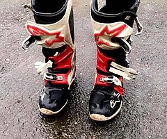 Motocross boots goggles