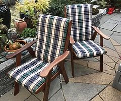 2 OFF Good quality hardwood summer chairs with cushions