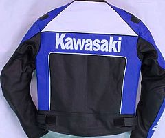 Kawasaki leather motorbike jacket