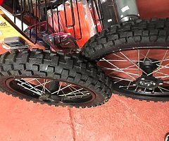 Set of pitbike big wheels