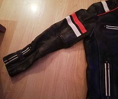 Leather motorbike jacket.