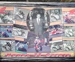 HONDA TT GREATS ORIGINAL Framed Photo Motorcycle Isle of Man TT Ulster Grand Prix Joey Dunlop NW200