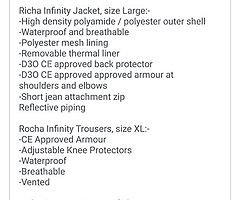 Richa Infinity Motorcycle Toruring Textiles, Boots and Gloves - Image 9/10