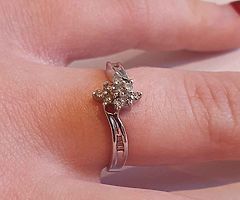 White Gold Diamond Engagement ring new.