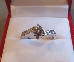 White Gold Diamond Engagement ring new.