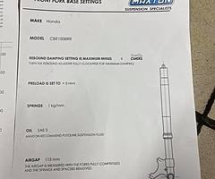 Maxton modified fork internals & maxton compression ajusters (cbr1000rr)