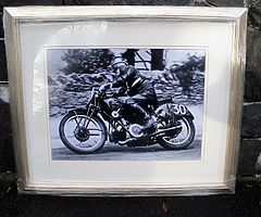 Stanley Woods Framed Photo - Isle of Man TT BSB WSB MOTOgp Joey Dunlop NW200 Ulster Grand Prix Bikes